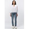 imageDEAR JOHN Adagio Womens Blouse Relaxed Fit VNeck Long SleeveWhite