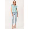 imageDEAR JOHN Ellie Womens Novelty Top Ruffle VNeck SleevelessBio Mint