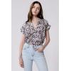 imageDEAR JOHN Julia VNeck Short Sleeve Relaxed Fit Womens TopPaisley Obscura