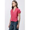imageDEAR JOHN Julia VNeck Short Sleeve Relaxed Fit Womens TopRaspberry