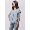 imageDEAR JOHN Kristen VNeck Top Short Sleeve Womens Blouse ShirtCarolina Blue