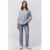 imageDEAR JOHN Kristen VNeck Top Short Sleeve Womens Blouse ShirtCarolina Blue