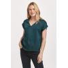 imageDEAR JOHN Kristen VNeck Top Short Sleeve Womens Blouse ShirtDeep Emerald