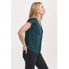 imageDEAR JOHN Kristen VNeck Top Short Sleeve Womens Blouse ShirtDeep Emerald