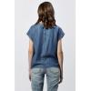 imageDEAR JOHN Kristen VNeck Top Short Sleeve Womens Blouse ShirtImperial Blue