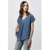 imageDEAR JOHN Kristen VNeck Top Short Sleeve Womens Blouse ShirtImperial Blue