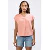 imageDEAR JOHN Kristen VNeck Top Short Sleeve Womens Blouse ShirtTerracotta