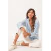 imageDEAR JOHN Lola Womens Shirt Boyfriend Fit Button Down Long SleeveBlue Streak