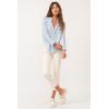 imageDEAR JOHN Lola Womens Shirt Boyfriend Fit Button Down Long SleeveBlue Streak