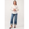 imageDEAR JOHN Lola Womens Shirt Boyfriend Fit Button Down Long SleeveOffwhite