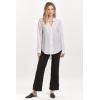 imageDEAR JOHN Lola Womens Shirt Boyfriend Fit Button Down Long SleeveStudded White