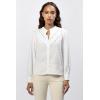 imageDEAR JOHN Lonestar Button Up Long Sleeve Ruffle Detail Womens Top  Size XSmall  WhiteWhite