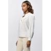 imageDEAR JOHN Lonestar Button Up Long Sleeve Ruffle Detail Womens Top  Size XSmall  WhiteWhite