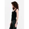 imageDEAR JOHN Paula Scoop Neck Sleeveless Womens Tank Top Fitted KnitBlack