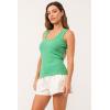 imageDEAR JOHN Paula Scoop Neck Sleeveless Womens Tank Top Fitted KnitGreen Flare