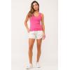 imageDEAR JOHN Paula Scoop Neck Sleeveless Womens Tank Top Fitted KnitPink Flash