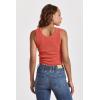 imageDEAR JOHN Paula Scoop Neck Sleeveless Womens Tank Top Fitted KnitRadiant Red
