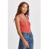 imageDEAR JOHN Paula Scoop Neck Sleeveless Womens Tank Top Fitted KnitRadiant Red