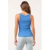 imageDEAR JOHN Tamia Racer Back Crew Neck Tank Top Fitted SleevelessBlue Star
