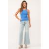 imageDEAR JOHN Tamia Racer Back Crew Neck Tank Top Fitted SleevelessBlue Star