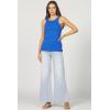 imageDEAR JOHN Tamia Racer Back Crew Neck Tank Top Fitted SleevelessDazzling Blue