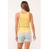 imageDEAR JOHN Tamia Racer Back Crew Neck Tank Top Fitted SleevelessPineapple
