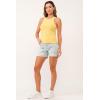 imageDEAR JOHN Tamia Racer Back Crew Neck Tank Top Fitted SleevelessPineapple