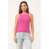 imageDEAR JOHN Tamia Racer Back Crew Neck Tank Top Fitted SleevelessPink Flash