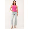 imageDEAR JOHN Tamia Racer Back Crew Neck Tank Top Fitted SleevelessPink Flash