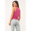 imageDEAR JOHN Tamia Racer Back Crew Neck Tank Top Fitted SleevelessPink Flash