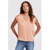 imageDEAR JOHN Yanis Womens Sleeveless VNeck Top Relaxed FitApricot Crush