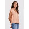 imageDEAR JOHN Yanis Womens Sleeveless VNeck Top Relaxed FitApricot Crush