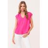 imageDEAR JOHN Yanis Womens Sleeveless VNeck Top Relaxed FitPink Flash