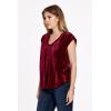 imageDEAR JOHN Yanis Womens Sleeveless VNeck Top Relaxed FitRed Plum