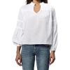 imageDEAR JOHN Adagio Womens Blouse Relaxed Fit VNeck Long SleeveWhite
