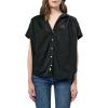 imageDEAR JOHN Beck Poplin Buttonup Short Sleeve Womens ShirtBlack