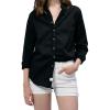 imageDEAR JOHN Lolita Womens Shirt Poplin ButtonUp Long SleeveBlack