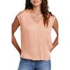 imageDEAR JOHN Yanis Womens Sleeveless VNeck Top Relaxed FitApricot Crush