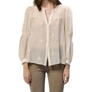 imageDEAR JOHN Anna Lisa Button Up Long Sleeve Relaxed Fit Womens ShirtCream