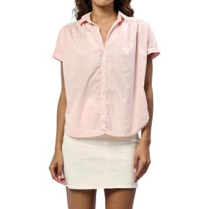 imageDEAR JOHN Beck Poplin Buttonup Short Sleeve Womens ShirtSepia Rose
