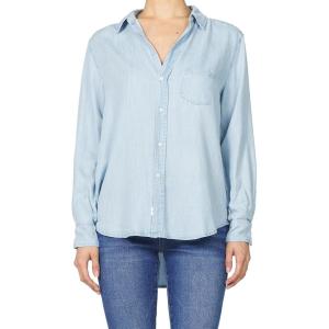 imageDEAR JOHN Galina Novelty ButttonDown Long Sleeve Womens ShirtPerfect Blue