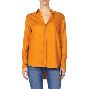 imageDEAR JOHN Galina Novelty ButttonDown Long Sleeve Womens ShirtPumpkin Spice