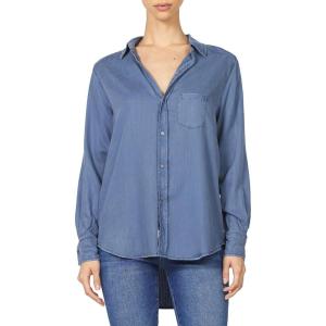 imageDEAR JOHN Galina Novelty ButttonDown Long Sleeve Womens ShirtVintage Indigo