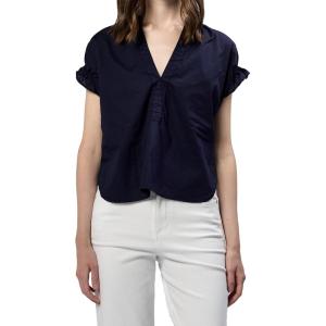 imageDEAR JOHN Julia VNeck Short Sleeve Relaxed Fit Womens TopBlack Iris