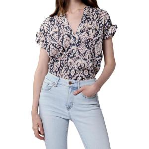 imageDEAR JOHN Julia VNeck Short Sleeve Relaxed Fit Womens TopPaisley Obscura