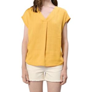 imageDEAR JOHN Kristen VNeck Top Short Sleeve Womens Blouse ShirtGolden Yellow