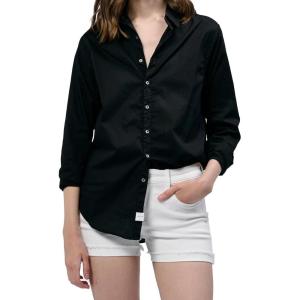 imageDEAR JOHN Lolita Womens Shirt Poplin ButtonUp Long SleeveBlack