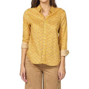 imageDEAR JOHN Lolita Womens Shirt Poplin ButtonUp Long SleeveMarigold Calico