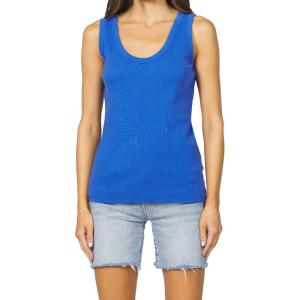imageDEAR JOHN Paula Scoop Neck Sleeveless Womens Tank Top Fitted KnitDazzling Blue