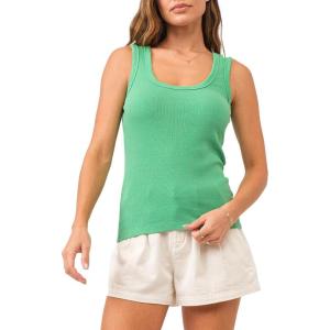 imageDEAR JOHN Paula Scoop Neck Sleeveless Womens Tank Top Fitted KnitGreen Flare